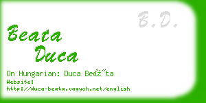 beata duca business card
